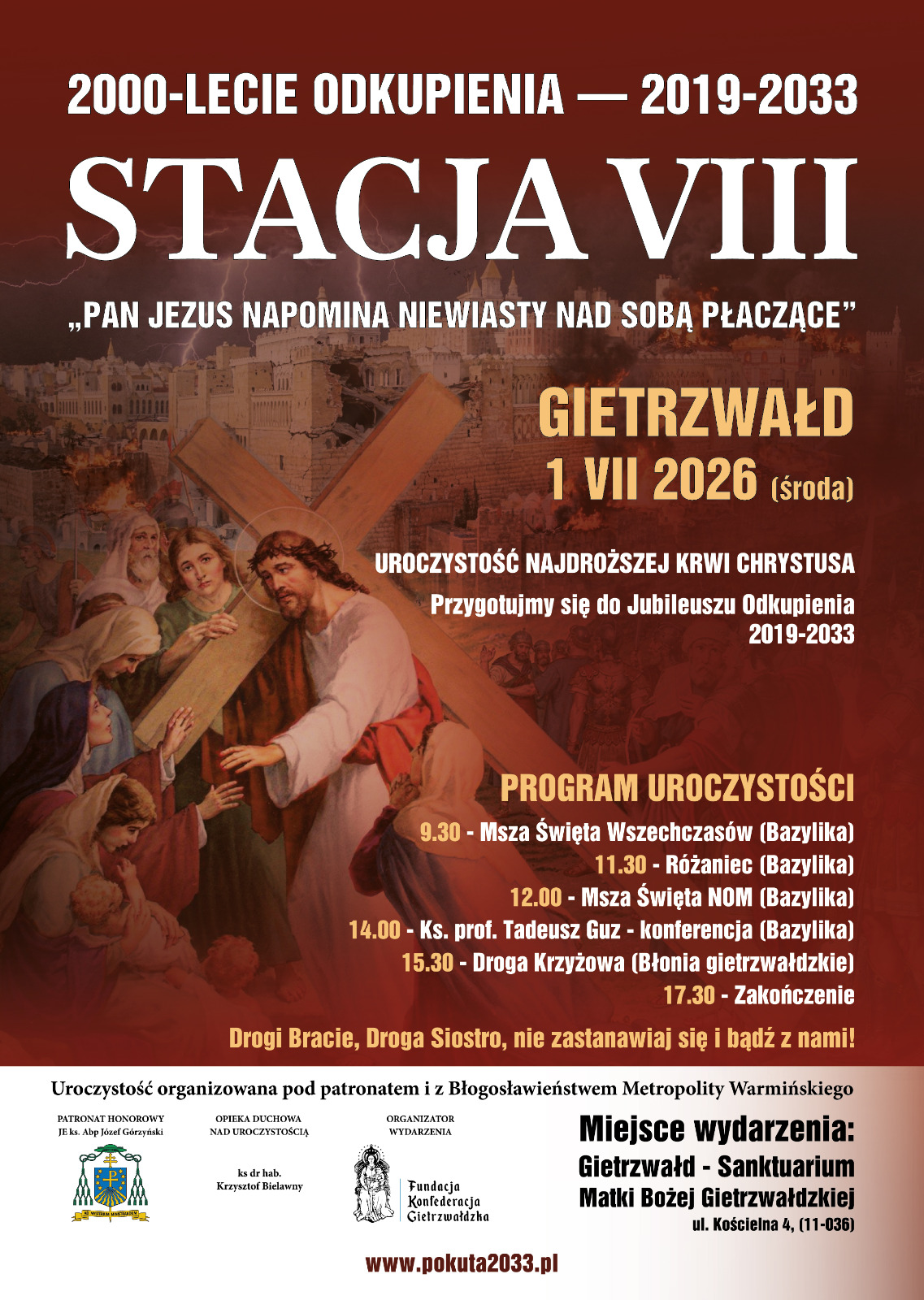 Plakat — Stacja VIII, Gietrzwałd 1 VII 2026